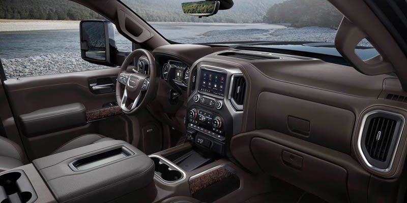 GMC Sierra 2500HD inside interior view river side