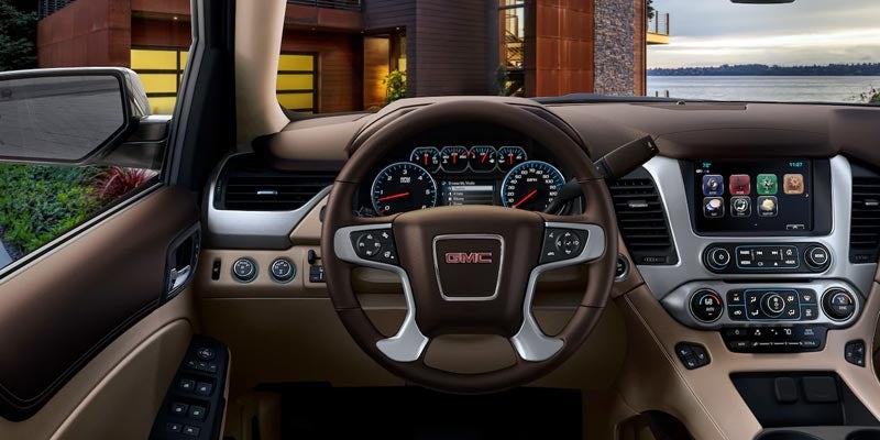 GMC Yukon dashboard view with steering wheel